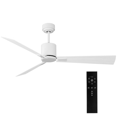 Iliving Indoor/Outdoor 56 in. White/Wood Ceiling Fan with Remote Control 3 Blades 6 Speeds ILG8CF56W